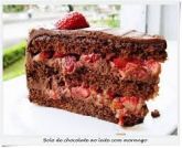 Bolo de Morango com chocolate